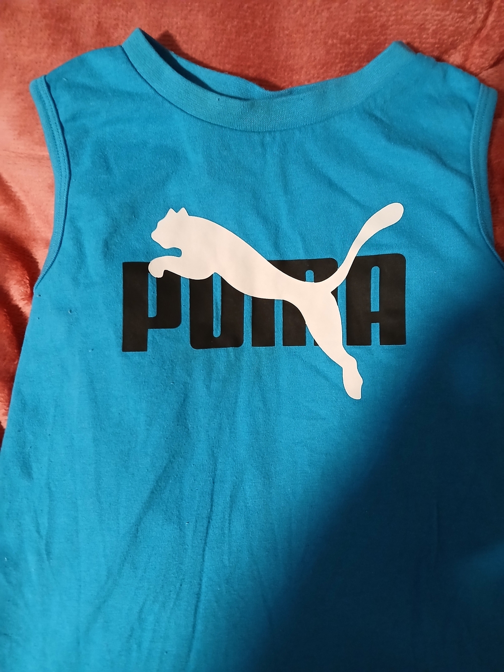 Puma Blue Logo Tank & Black Puma Shorts Set - Picture 8 of 10